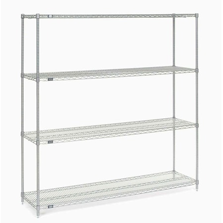 5 Tier Stainless Steel Wire Shelving Starter Unit, 72W X 18D X 74H